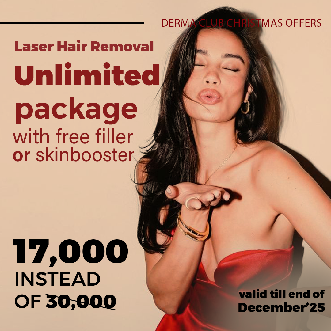 super annual package  " unlimited laser hair removal  with free skin booster or filler"